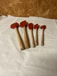 Tovolo Flex-core Wood Handled Silicone Spatula Set 5 Red 8H New. Price: $21.00.
