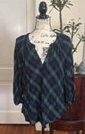 Crown & Ivy Women Size Green Navy Plaid 3/4 Sleeve Peasant Blouse J100 Pre-owned. Price: $13.56.