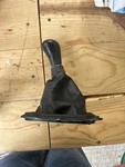 Subaru Outback Shift Boot And Gear Knob Black Leather Genuine Oem Used 1999. Price: $20.00.