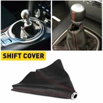 Universal Black Suede Manual Shifter Boot Cover With Red Stitching New. Price: $12.99.