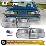 Sir Jdm Style All Clear 4PCS Rear Tail Light For 1992-95 Honda Civic 3D Hatch Eg New. Price: $194.95.