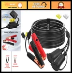 12FT 14 Awg Extension Cord Dual Plug Socket With Battery Clamp & Cigarette Light New. Price: $33.99.