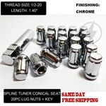 Chrome Spline Lug Nuts 1/2X20 1964-2014 Ford Mustang Shelby Gt 500 Boss New. Price: $23.29.