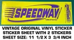 Speedway Motors Shop - Vintage Original Vinyl Decal Sticker Sheet Racing Used. Price: $8.70.