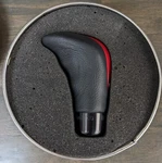 Black Leather And Red Shift Knob For Manual Stick Nib Universal Fitment New. Price: $31.00.