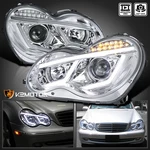 Fits 2001-2007 Mercedes Benz W203 C-class Led Strip Signal Projector Headlights New. Price: $289.38.