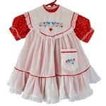 Prairie Cottage Core Dress Girls 5 & White Floral Embroidered Smock Pre-owned. Price: $48.01.