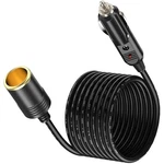 19.68FT 12V/24V Vehicle Cigarette Lighter Extension Cord 15A 180W Inline New. Price: $31.22.