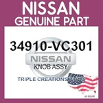 Genuine Nissan 34910-VC301 Knob Assy 34910VC301 Oem New. Price: $142.82.