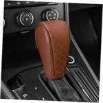 Leather Car Gear Shift Knob Cover, Upgraded Anti-slip Design Cayenne Brown New. Price: $18.34.
