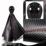 Carbon/red Stitch Manual Boot + T-r Fiber Shifter Knob Universal New. Price: $26.99.