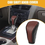 Universal Car Shift Knob Cover With Zipper Breathable Faux Leather Wine Red New. Price: $15.91.
