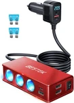 Bestek Cigarette Lighter Splitter Adapter: 9 In Car Charger 148W Red New. Price: $30.63.
