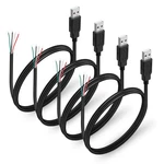 Hatmini 4PCS Usb 2.0 Male Plug 4PIN Bare Wire Power Data Cable Diy Black New. Price: $16.99.