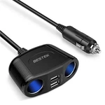 Bestek 2-SOCKET Car Cigarette Lighter Splitter 150W(2.4A Usb), Black New. Price: $27.62.