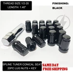 Black Spline Lug Nuts 1/2X20 1964-2014 Ford Mustang Shelby Gt 500 Boss New. Price: $23.79.