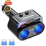 Superone 200W 2-SOCKET Cigarette Lighter Splitter Power Square, Black New. Price: $38.98.
