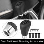 Black Universal 5 Speed Car Gear Shift Knob Pu Leather With Hole Stitches New. Price: $19.26.