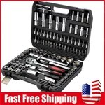 108PCS Mechanics Tool Set Kit 6-POINT Socket Ratchet Wrench Repair W/ Case New. Price: $44.49.