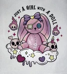 Small Halloween Just Girl With Doll Pastel Gothic Canvas White Tote Bag New. Price: $9.99.