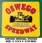 Oswego Speedway Home Of The Supermodifieds- Vintage Original Decal Sticker New. Price: $8.70.
