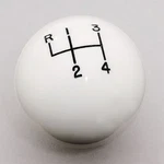 4 Speed Rul Engraved Shift Knob White: 7/16"-20 For Hurst Aluminum Sticks New. Price: $42.75.