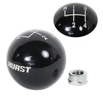 Hurst 4 Speed Black Round Shifter Knob White Engraved 3/8"- 16" Thread New W/nut. Price: $49.99.