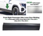 2018-26 Volkswagen Atlas Cross Sport Right Front Lower Door Molding 3CN854940F9B Used. Price: $60.00.