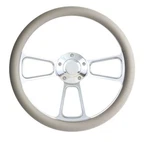 Forever Sharp 14" Gray & Polished Billet Steering Wheel With Horn New. Price: $143.96.