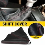 New Black Pvc Leather/red Stitch Manual/auto Gear Knob Shifter Boot Cover. Price: $10.44.
