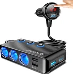 Cigarette Lighter Adapter, 222W 3 Socket Car Plug Usb Charger New. Price: $34.03.