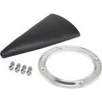 Deluxe Round Shifter Boot With Brushed Billet Aluminum Ring, Premium Black Vinyl New. Price: $43.99.