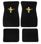 New! 1965-1973 Ford Mustang Carpet Floor Mats W/ Embroidered Pony Logo Gold 4PC. Price: $159.95.
